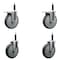 Service Caster 6'' Thermoplastic Rubber Swivel 3/4'' Expanding Stem Caster Set 2 Total Lock Brakes, 4PK SCC-EXTTL20S614-TPRB-2-S-2-34 - alternate 1
